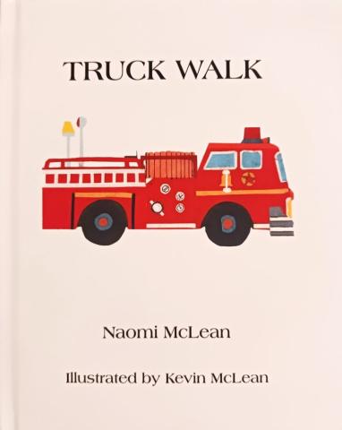 red fire engine with white book cover