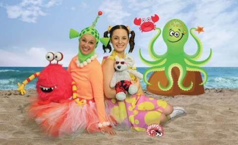 Ruth and Emilia on the beach