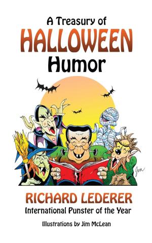 Book cover of A Treasury of Halloween Humor by Richard Lederer, with images of monsters reading and laughing