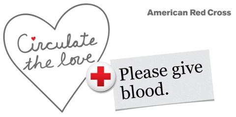Please Give Blood American Red Cross Banner
