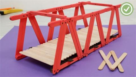 Bridge made with popsicle sticks