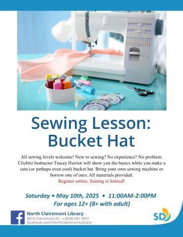 A flyer displaying a sewing machine.