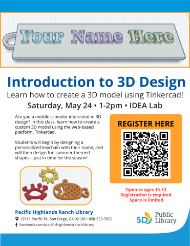 Introduction to 3D design flyer