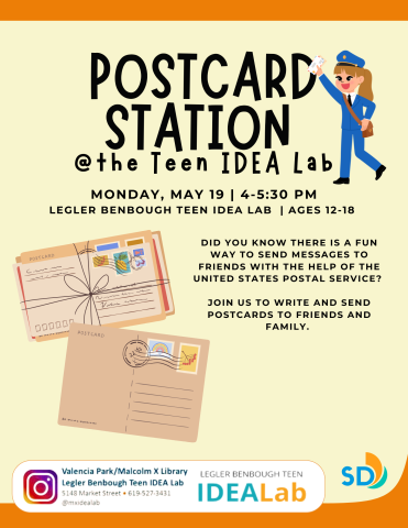 Join us to write and send postcards to friends and family.