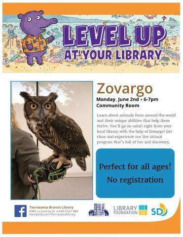 Flyer with the image of a real live brown owl