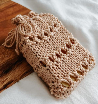 knit soap bag