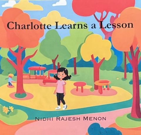 charlotte learns a lesson cover - girl in a park with tress