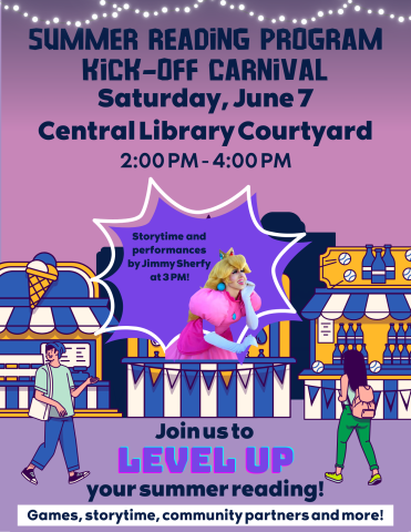 Summer Reading Program Kick-Off Carnival flyer.
