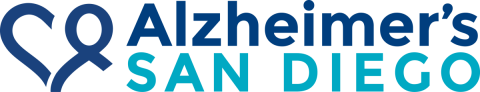 Alzheimer's San Diego Logo in dark blue and turquoise 