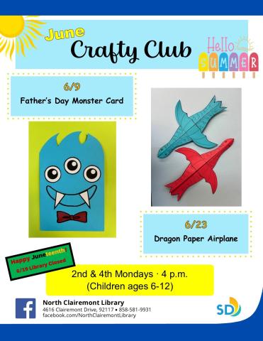 Craft Club June Flyer
