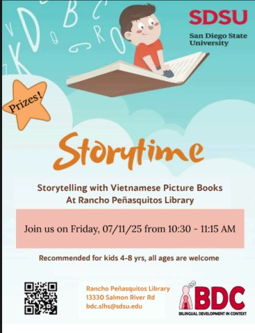 Image of storytime flyer for Friday, July 11
