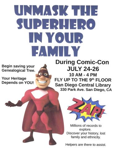 Flyer with a superhero on the front.