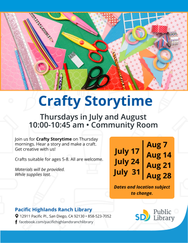 Crafty storytime flyer