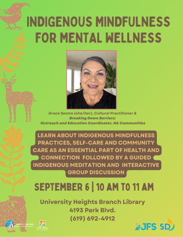 Indigenous Mindfulness for Mental Wellness Workshop Flyer