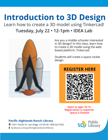 Intro to 3D design flyer