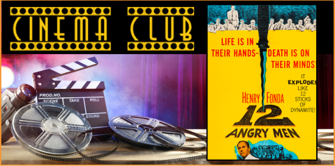 cinema club logo with 12 angry men film poster