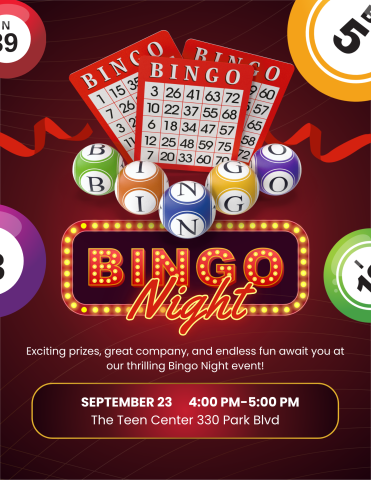 Flyer with bingo night information on it