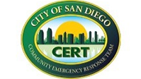 CERT San Diego Logo, green circle with CERT in center