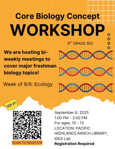 Core Biology Concept Workshop flyer 9-6