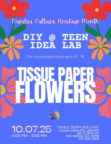 large bold letters describing the craft, flowers of different shapes and sizes