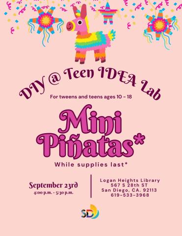 confetti, pinatas of different shapes and sizes, donkey pinata. 