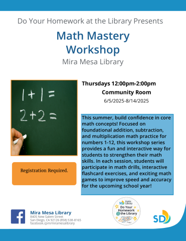 Green chalk board with white chalk lettering promotig math program