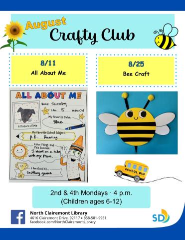Crafty Club Flyer for August