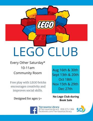 Lego bricks in the primary colors surrounding the logo