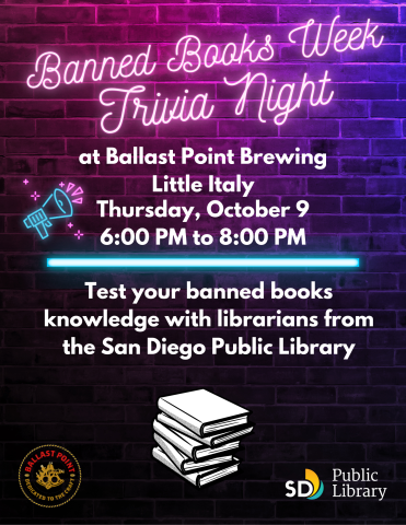 Banned Book Week trivia flyer.