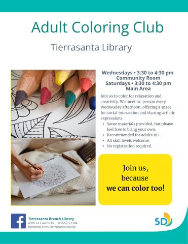 Coloring sheets and colored pencils with a hand coloring