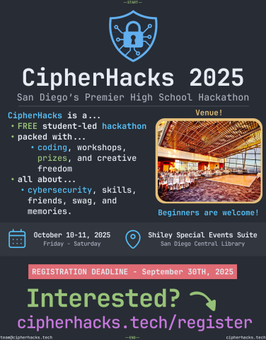 CipherHacks 2025 flyer.