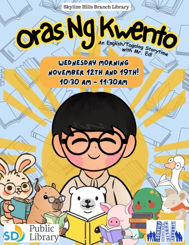 Join us for English/Tagalog storytime with Mr. Ed in the Children's nook!
