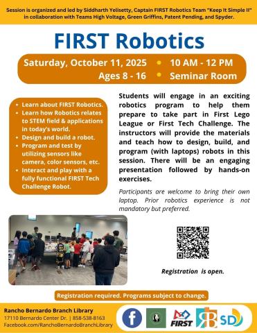 FIRST Robotics Program Flyer