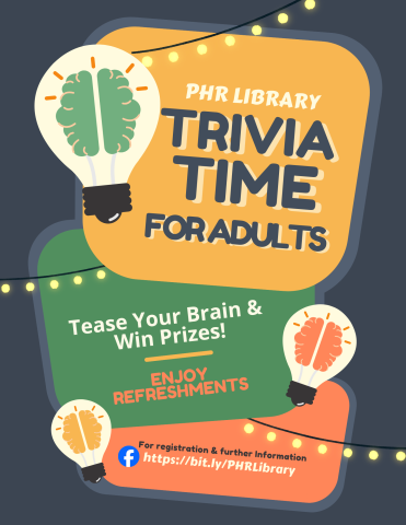 colorful text saying trivia time for adults