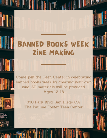 Flyer with info about banned books celebration
