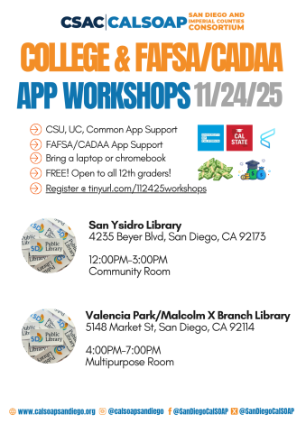 College and FAFSA/CADAA Workshops