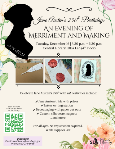 Jane Austen IDEA Lab flyer
