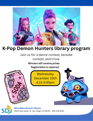 Three women with different colored hair, blue tiger, pink can of soda