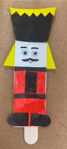 Example of a Nutcracker craft stick puppet