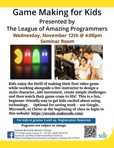 Flyer for Game Making Program