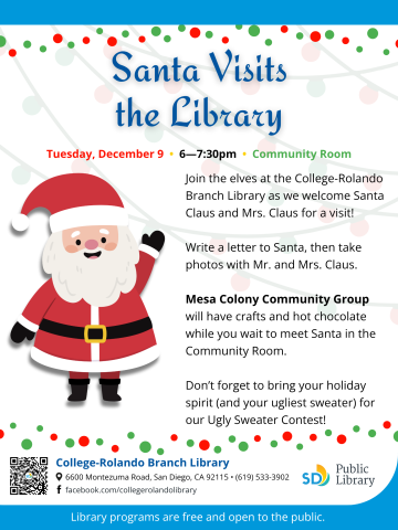 Santa visits the library