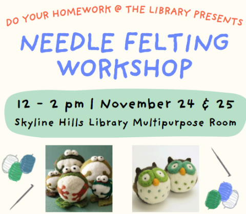 Join us for a two-day needle felting workshop. 
