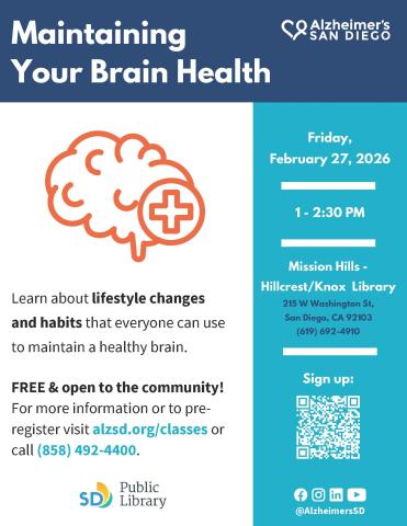 Flyer with event details and image of a brain