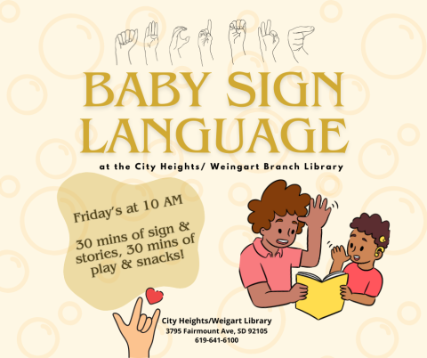 Parent and Child doing sign language with hands