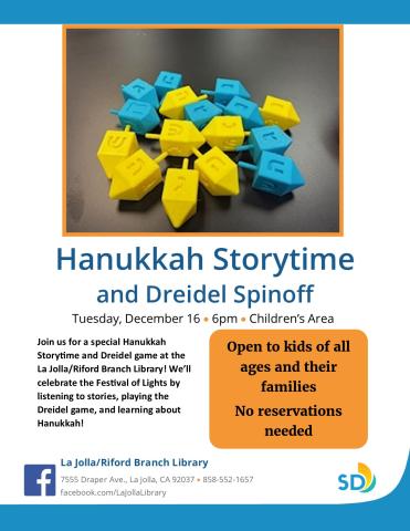 Hanukkah Storytime and Dreidel Spinoff