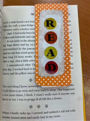 Magnetic bookmark inside book