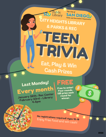 Teenage girl in overall, and pizza in the corner