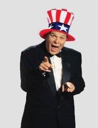 Richard Lederer with Uncle Sam hat
