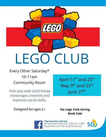 Lego bricks in the primary colors surrounding the logo