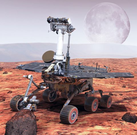 rendering of NASA rover on Mars
